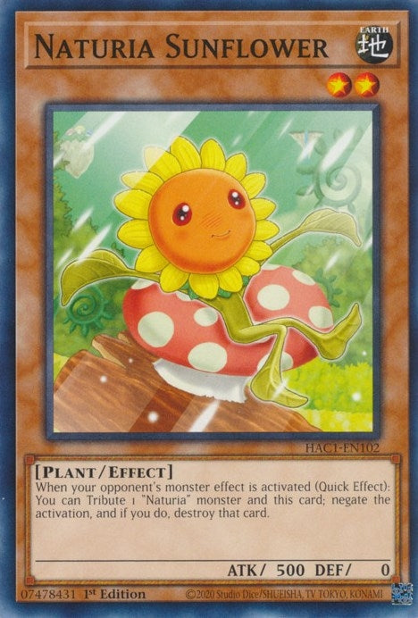 Naturia Sunflower (1102) (HAC1) - YuGiOh Single
