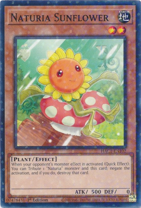 Naturia Sunflower (Duel Terminal) (1102) (HAC1) - YuGiOh Single