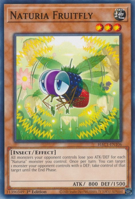 Naturia Fruitfly (1106) (HAC1) - YuGiOh Single
