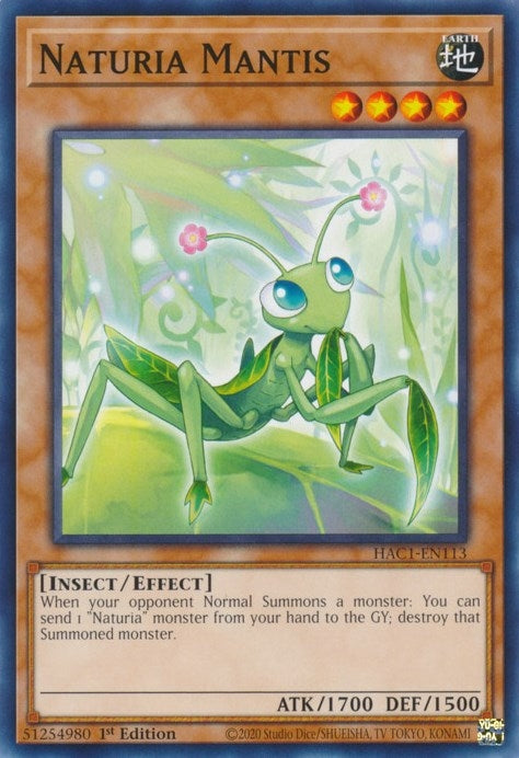 Naturia Mantis (1113) (HAC1) - YuGiOh Single