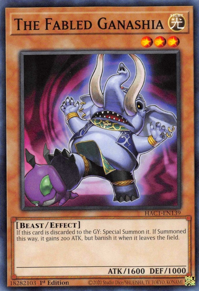 The Fabled Ganashia (1139) (HAC1) - YuGiOh Single