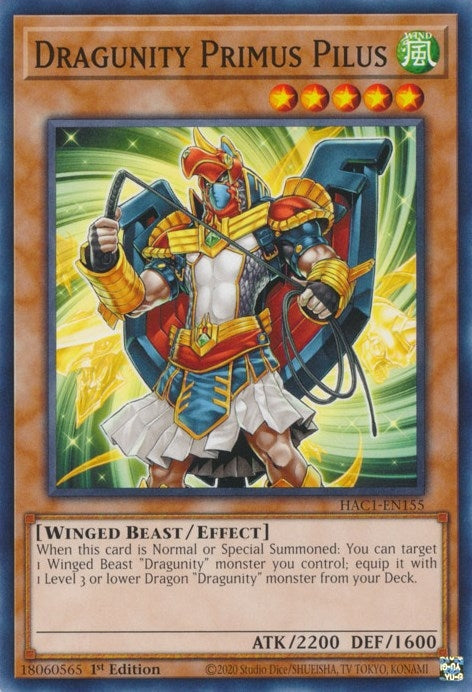 Dragunity Primus Pilus (1155) (HAC1) - YuGiOh Single