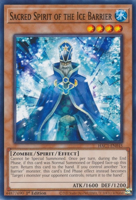 Sacred Spirit of the Ice Barrier (1045) (HAC1) - YuGiOh Single
