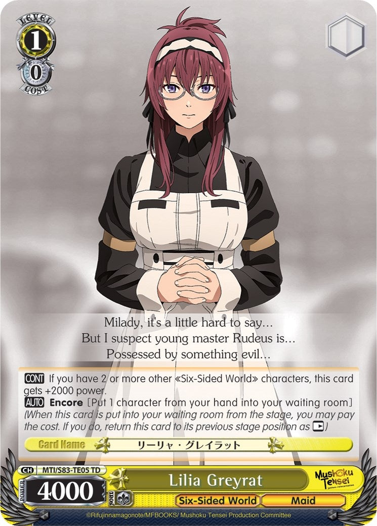 Lilia Greyrat (8305) [MTI/S83] - Weiss Schwarz Single