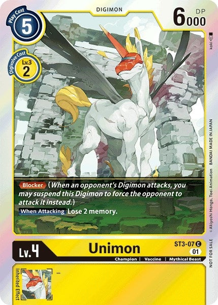 Unimon - ST3-07 (Official Tournament Pack Vol.4) (307) [ST-3] - Digimon Card Game Single