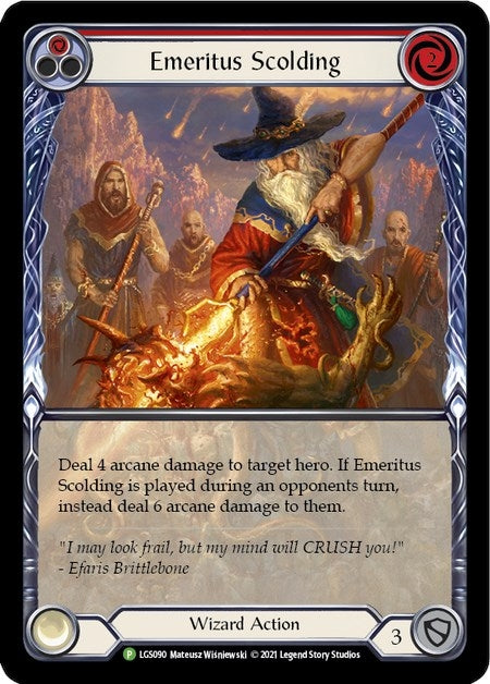 Emeritus Scolding (Red) (Extended Art) (90) [PR] - Flesh and Blood TCG Single