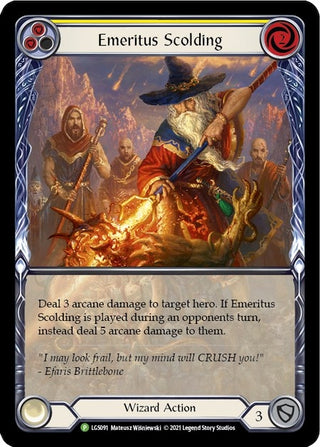 Emeritus Scolding (Yellow) (Extended Art) (91) [PR] - Flesh and Blood TCG Single