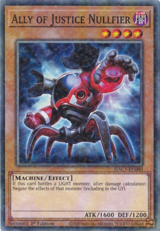 Ally of Justice Nullfier (Duel Terminal) (1080) (HAC1) - YuGiOh Single