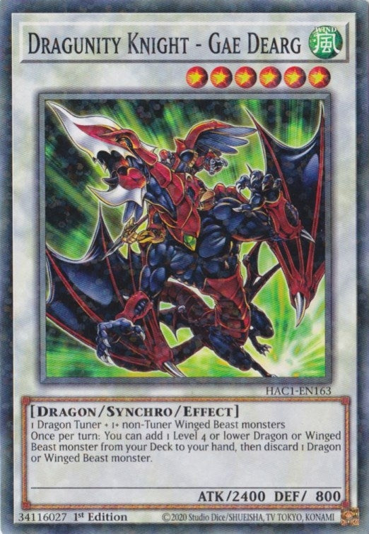 Dragunity Knight - Gae Dearg (Duel Terminal) (1163) (HAC1) - YuGiOh Single