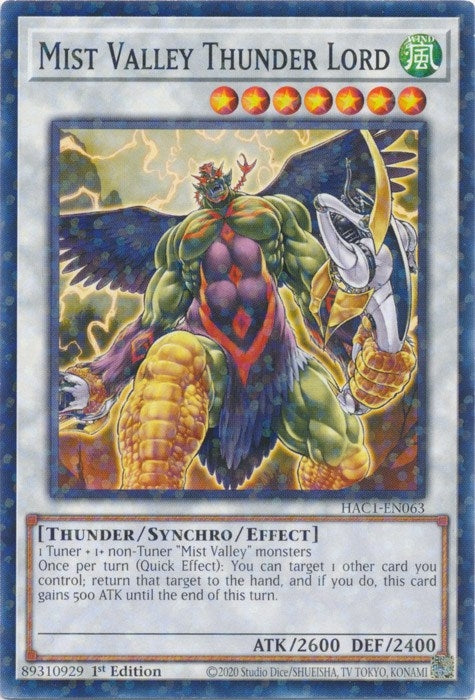 Mist Valley Thunder Lord (Duel Terminal) (1063) (HAC1) - YuGiOh Single