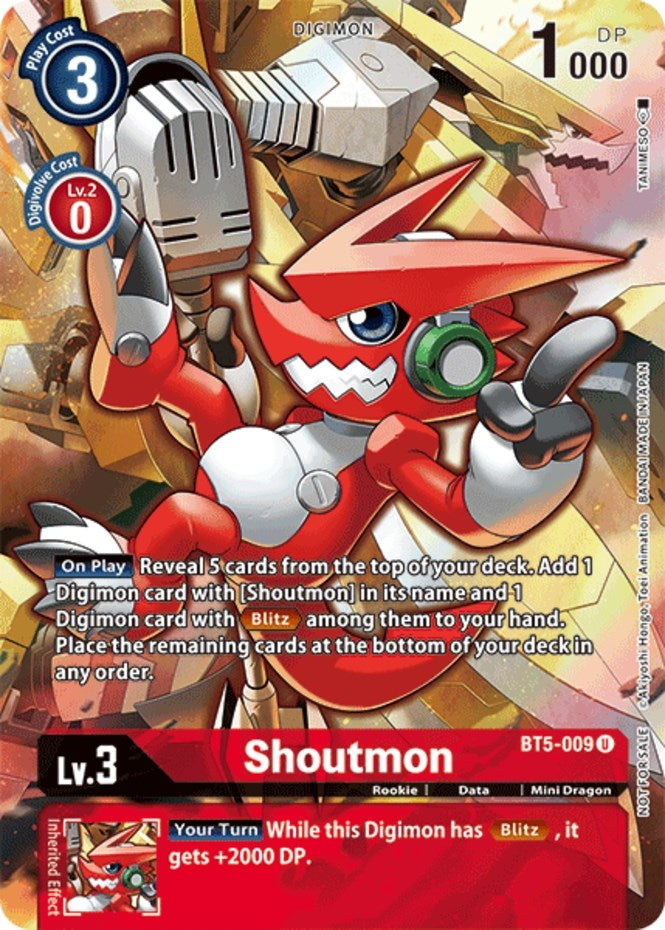 Shoutmon (Tamer’s Evolution Box 2) (5009) [BT05] - Digimon Card Game Single