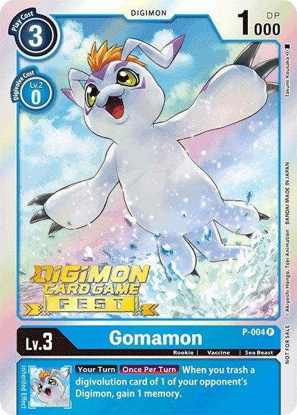 Gomamon - P-004 (Digimon Card Game Fest 2022) (4) [D-PR] - Digimon Card Game Single