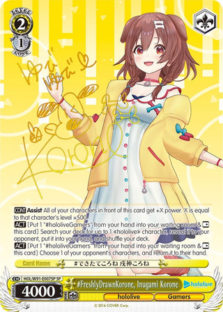 #FreshlyDrawnKorone Inugami Korone (SP) (91007) [HOL/W91] - Weiss Schwarz Single