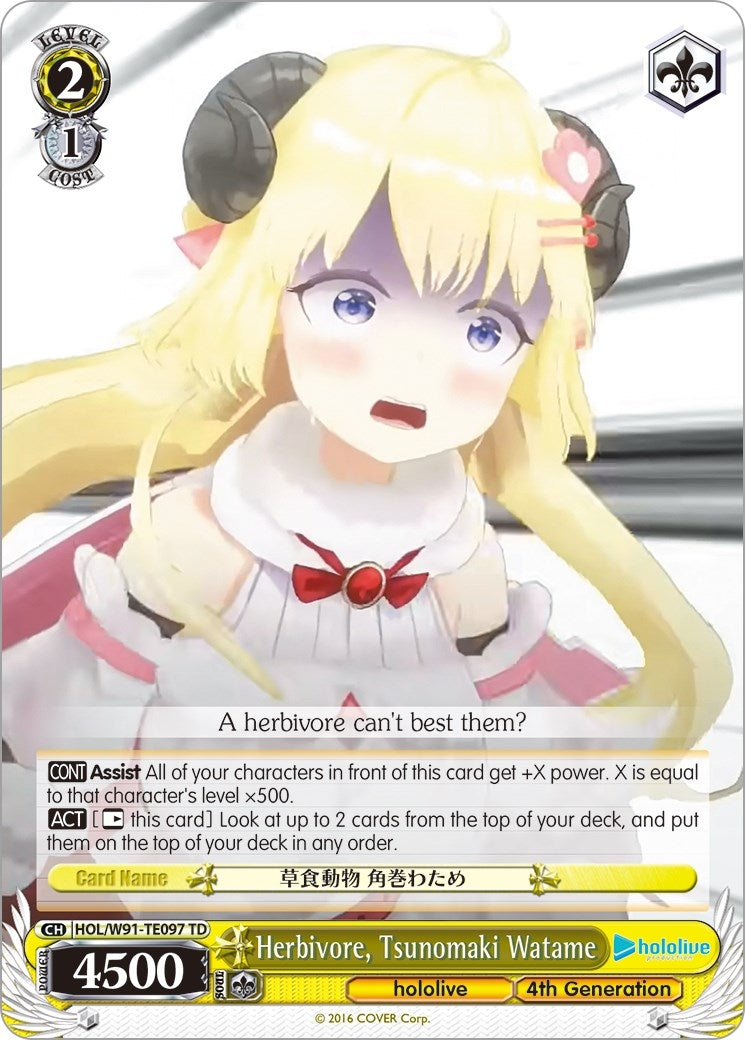 Herbivore Tsunomaki Watame (91097) [HOL/W91] - Weiss Schwarz Single