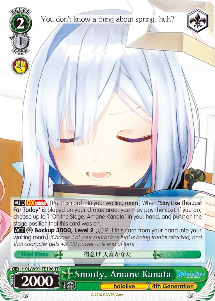 Snooty Amane Kanata (91106) [HOL/W91] - Weiss Schwarz Single