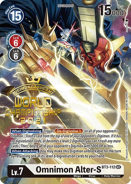 Omnimon Alter-S (Secret Rare) (World Championship 2021) (3112) [BT01-03] - Digimon Card Game Single