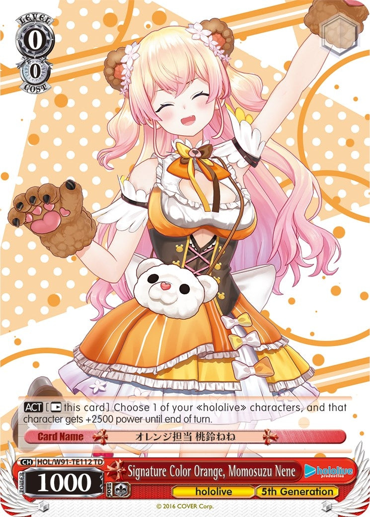 Signature Color Orange Momosuzu Nene (91112) [HOL/W91] - Weiss Schwarz Single