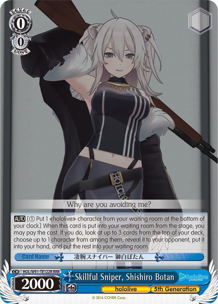 Skillful Sniper Shishiro Botan (RRR) (91122) [HOL/W91] - Weiss Schwarz Single