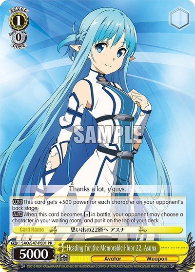 Heading for the Memorable Floor 22 Asuna (4701) [SAO/S47] - Weiss Schwarz Single
