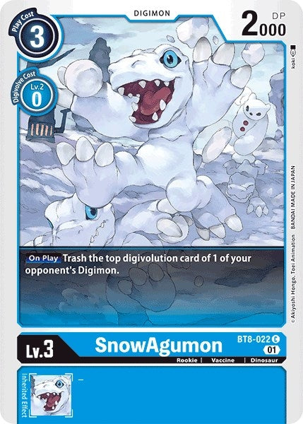 SnowAgumon (8022) [BT08] - Digimon Card Game Single