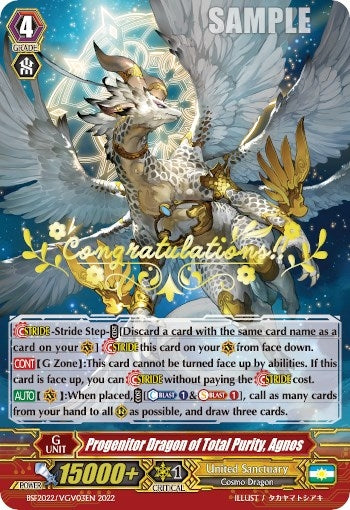 Progenitor Dragon of Total Purity Agnos (Hot Stamped) (2022032022) [EVENT] - Cardfight Vanguard Single