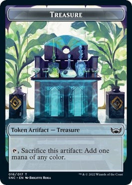 Treasure (016) // Rhino Warrior Double-sided Token (0) [SNC] - MTG Single