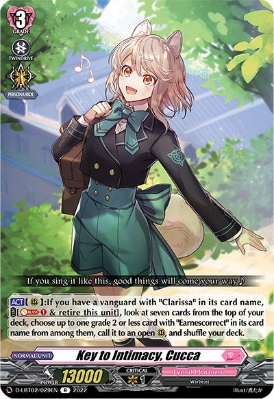 Key to Intimacy Cucca (2029) [D-LBT02] - Cardfight Vanguard Single
