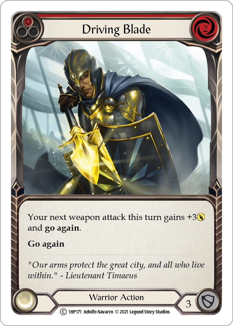 Driving Blade (Red) (1) [1HP] - Flesh and Blood TCG Single