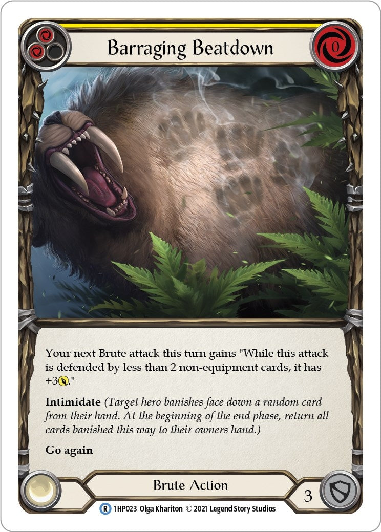 Barraging Beatdown (Yellow) (1) [1HP] - Flesh and Blood TCG Single