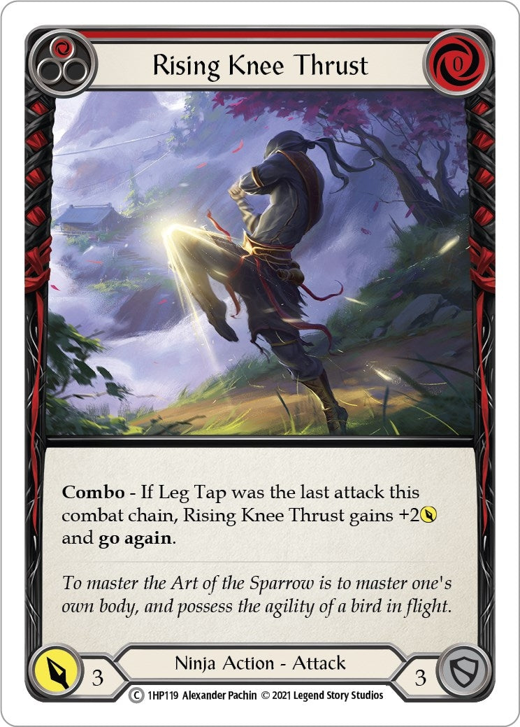 Rising Knee Thrust (Red) (1) [1HP] - Flesh and Blood TCG Single