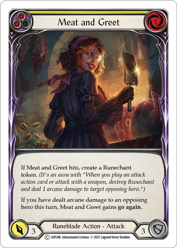 Meat and Greet (Yellow) (1) [1HP] - Flesh and Blood TCG Single