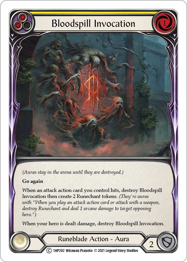 Bloodspill Invocation (Yellow) (1) [1HP] - Flesh and Blood TCG Single