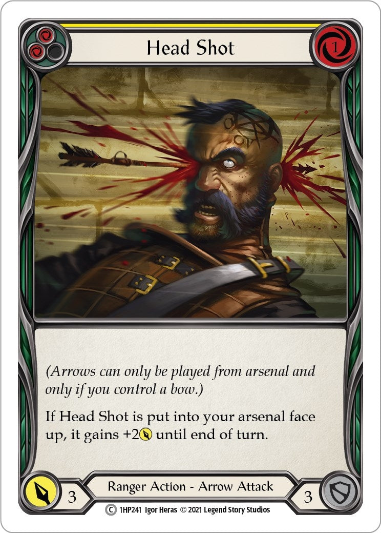 Head Shot (Yellow) (1) [1HP] - Flesh and Blood TCG Single