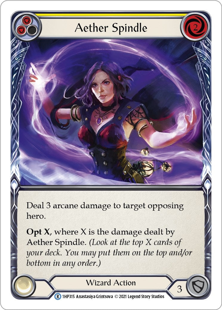 Aether Spindle (Yellow) (1) [1HP] - Flesh and Blood TCG Single