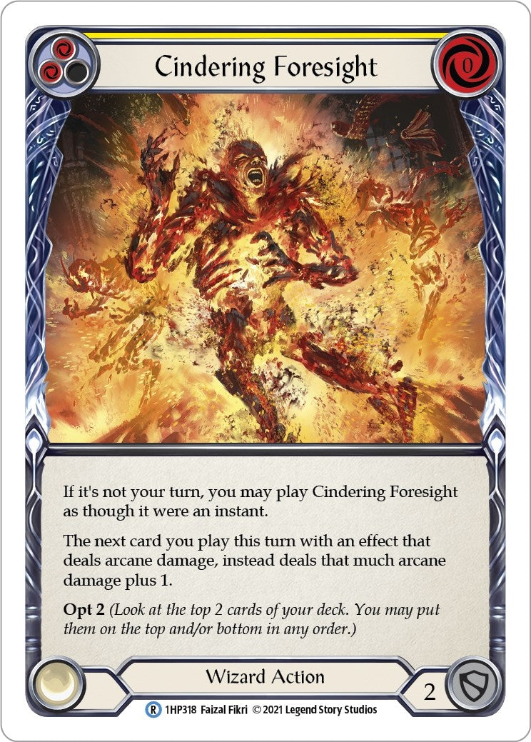 Cindering Foresight (Yellow) (1) [1HP] - Flesh and Blood TCG Single