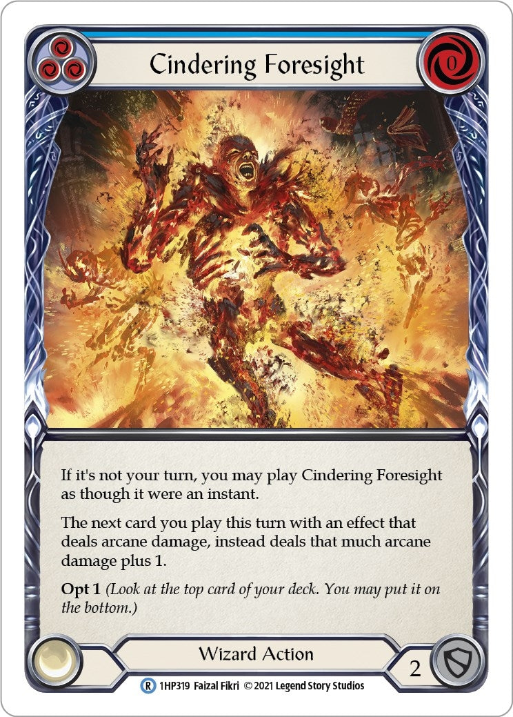 Cindering Foresight (Blue) (1) [1HP] - Flesh and Blood TCG Single