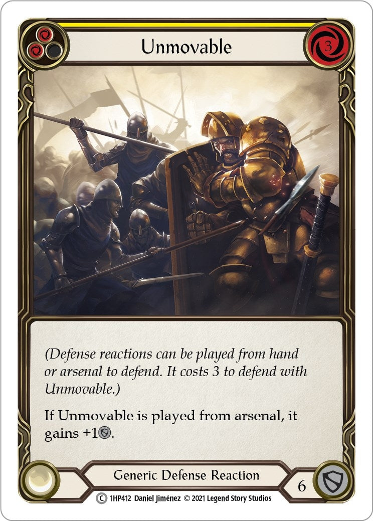 Unmovable (Yellow) (1) [1HP] - Flesh and Blood TCG Single