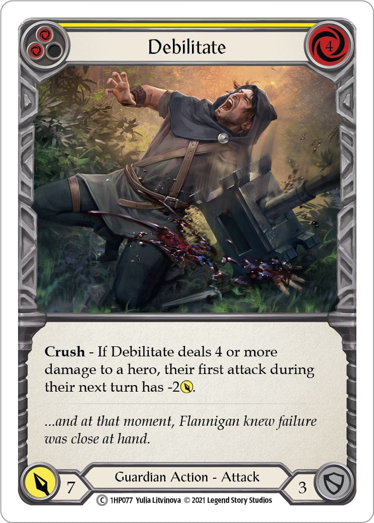 Debilitate (Yellow) (1) [1HP] - Flesh and Blood TCG Single