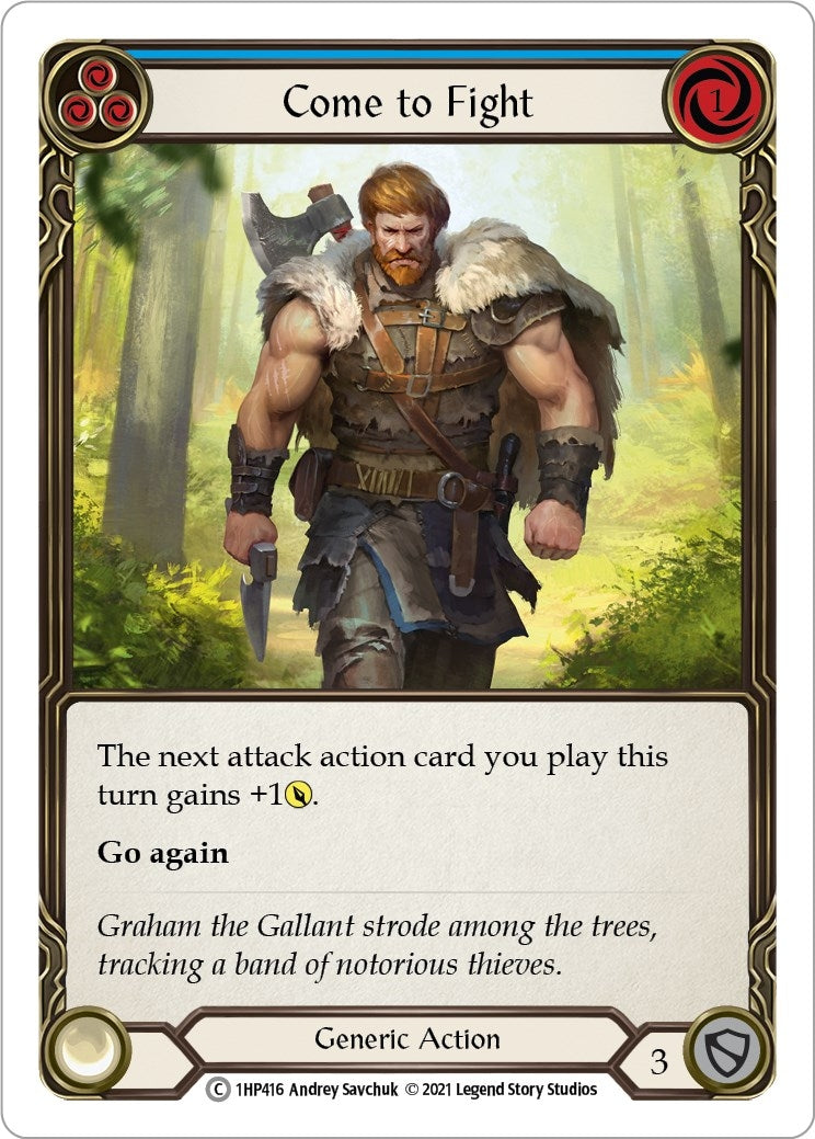 Come to Fight (Blue) (1) [1HP] - Flesh and Blood TCG Single