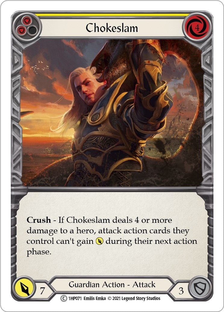 Chokeslam (Yellow) (1) [1HP] - Flesh and Blood TCG Single