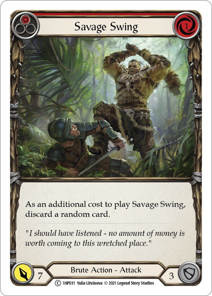 Savage Swing (Red) (1) [1HP] - Flesh and Blood TCG Single