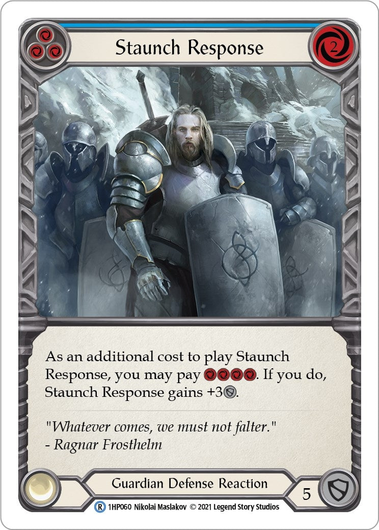 Staunch Response (Blue) (1) [1HP] - Flesh and Blood TCG Single