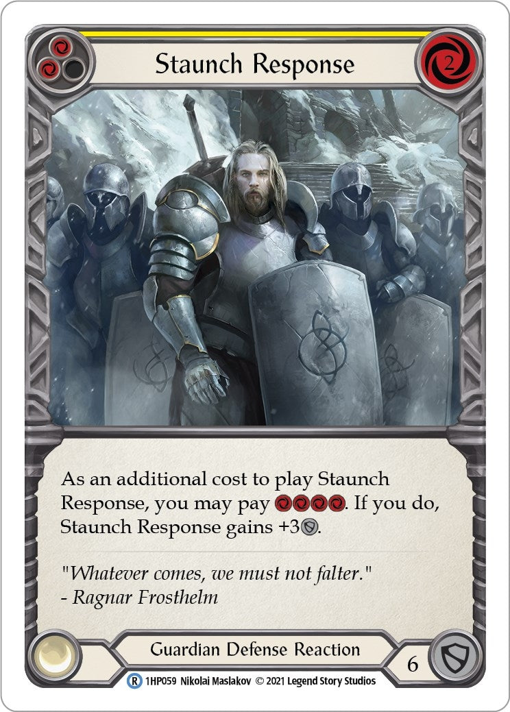 Staunch Response (Yellow) (1) [1HP] - Flesh and Blood TCG Single