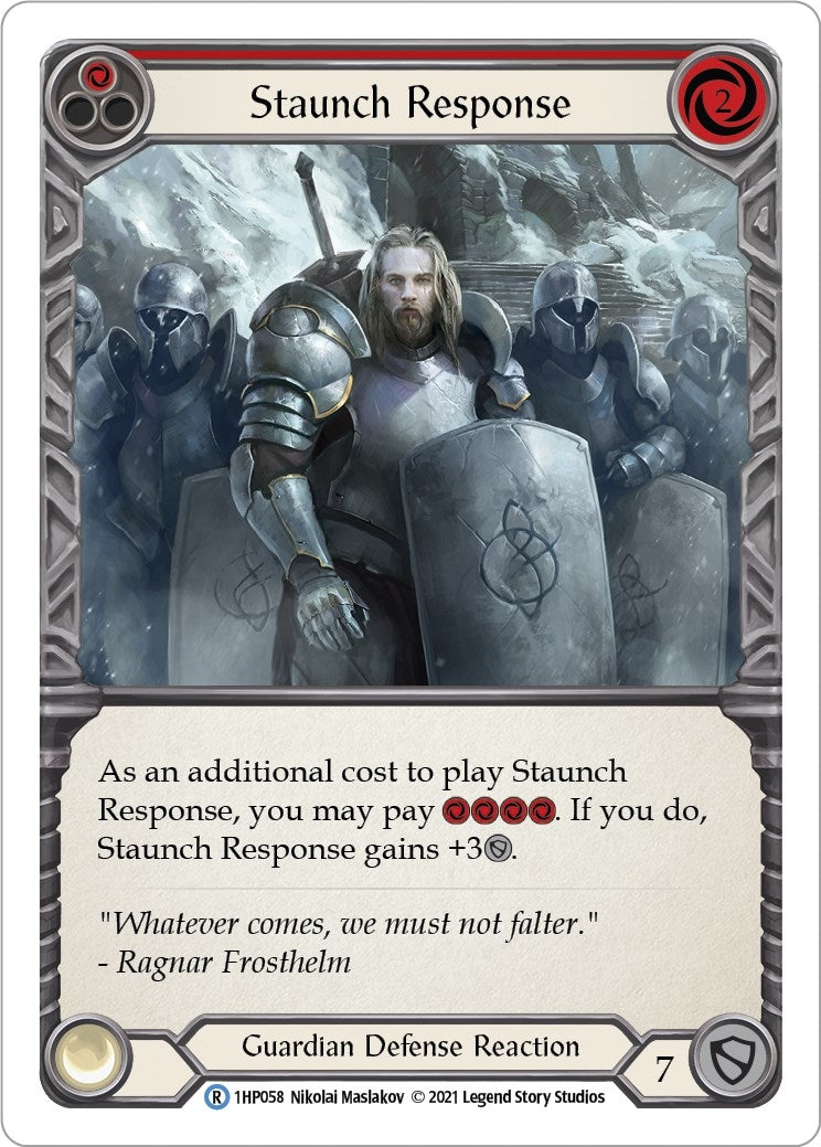 Staunch Response (Red) (1) [1HP] - Flesh and Blood TCG Single