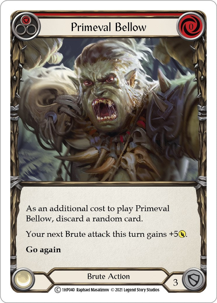 Primeval Bellow (Red) (1) [1HP] - Flesh and Blood TCG Single