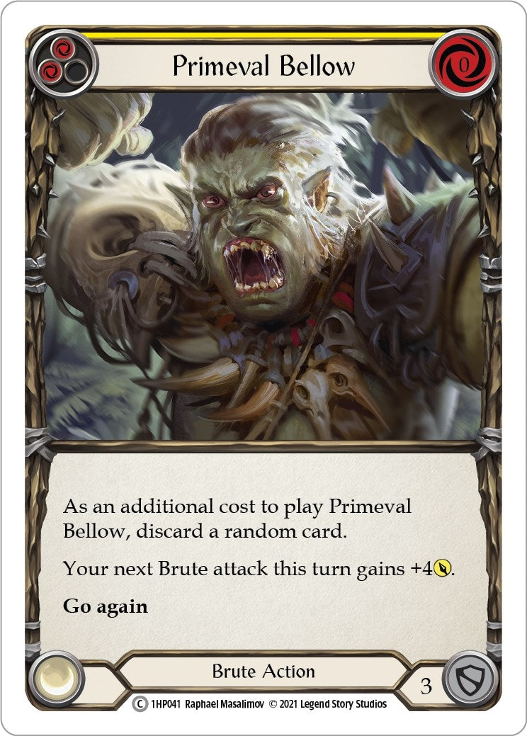 Primeval Bellow (Yellow) (1) [1HP] - Flesh and Blood TCG Single