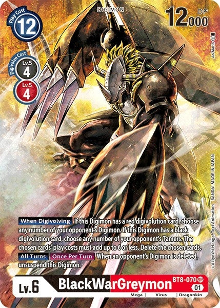 BlackWarGreymon (Alternate Art) (8070) [BT08] - Digimon Card Game Single