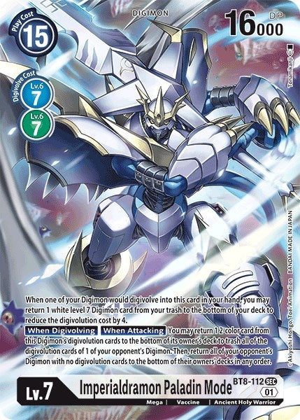 Imperialdramon Paladin Mode (Alternate Art) (8112) [BT08] - Digimon Card Game Single