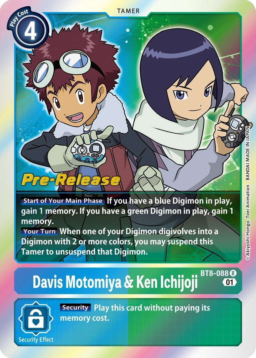 Davis Motomiya & Ken Ichijoji (8088) [BT08_PR] - Digimon Card Game Single
