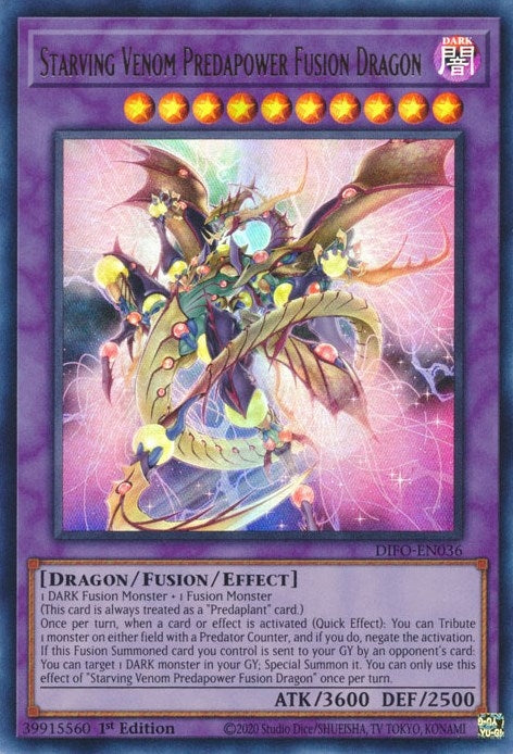 Starving Venom Predapower Fusion Dragon (36) (DIFO) - YuGiOh Single